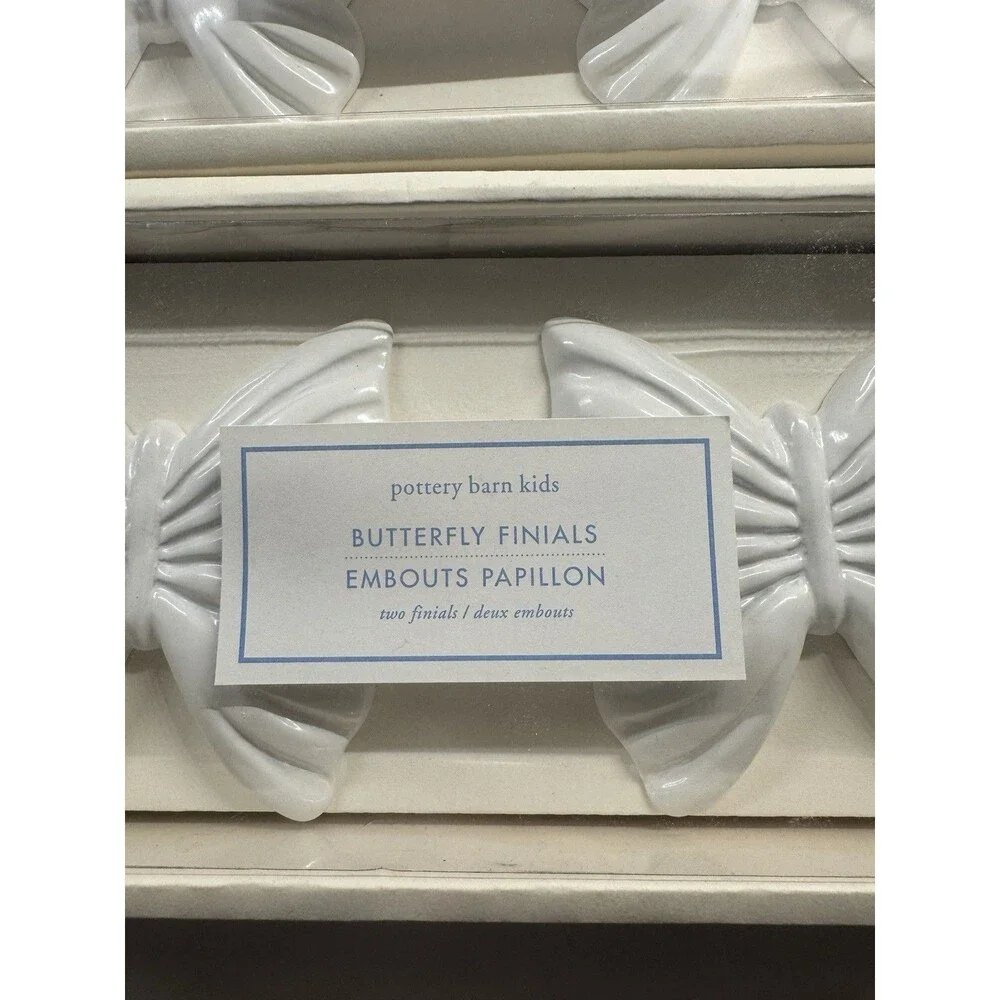 Pottery barn Kids Butterfly Finials, Set Of 2